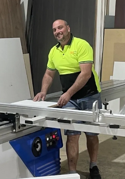 Steven Pinneri, Managing Director of SP Joinery SA, at work in the workshop